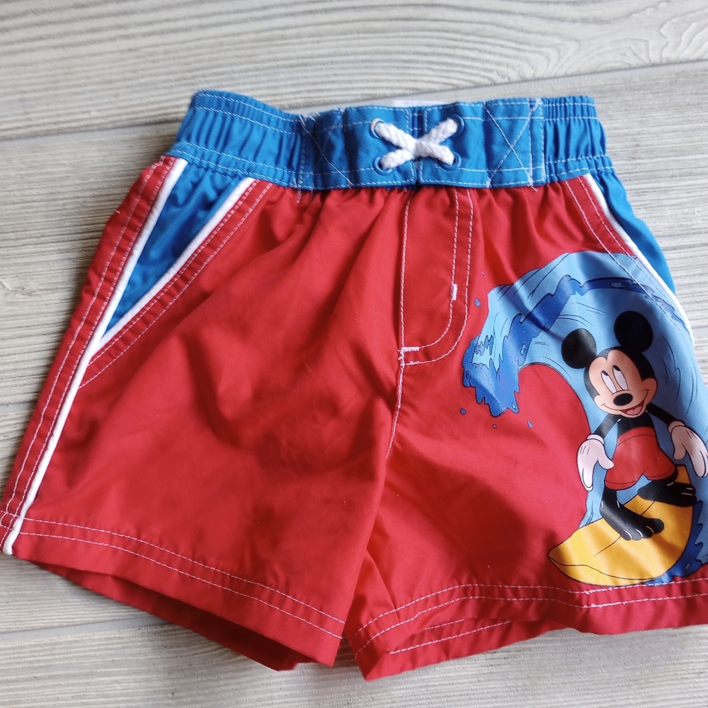 Disney Baby Boys Swim Trunks Size 6-9 Months Mickey Mouse